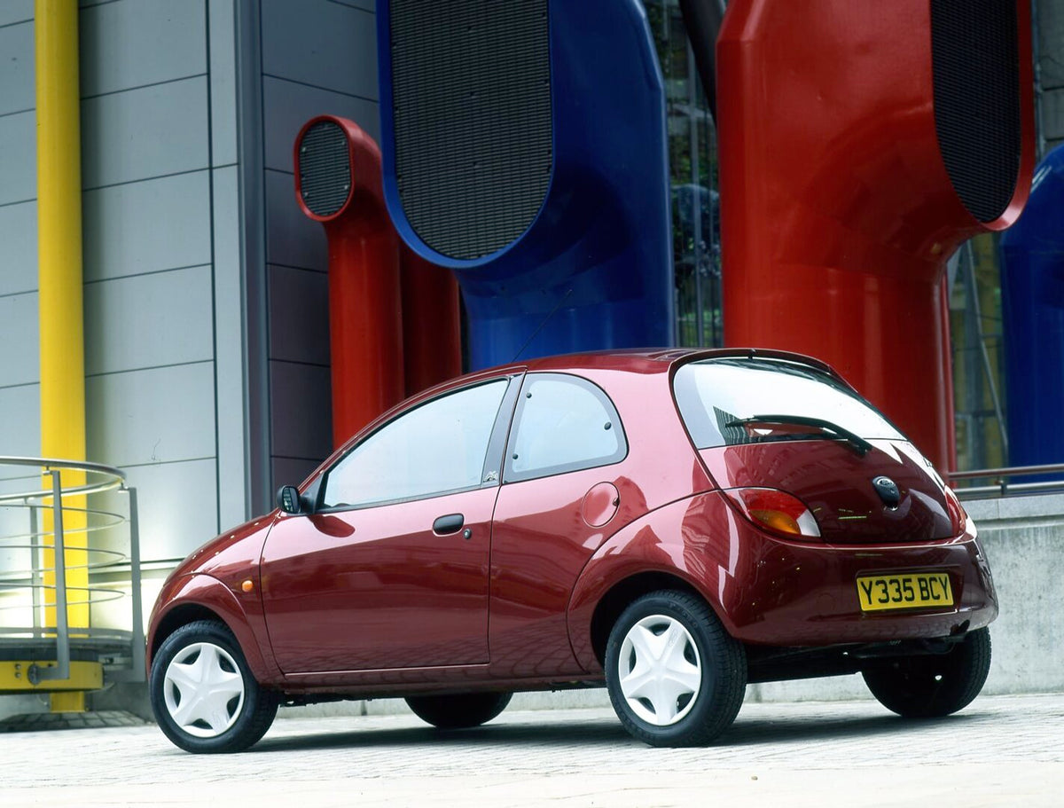 This archival image documents the 2001 Ford Ka Mark I rear view in industrial setting and is preserved in the Ford Heritage Vault as part of Ford Motor Company's historic photographic archive. Free for personal, non-commercial use. Ford Heritage V...