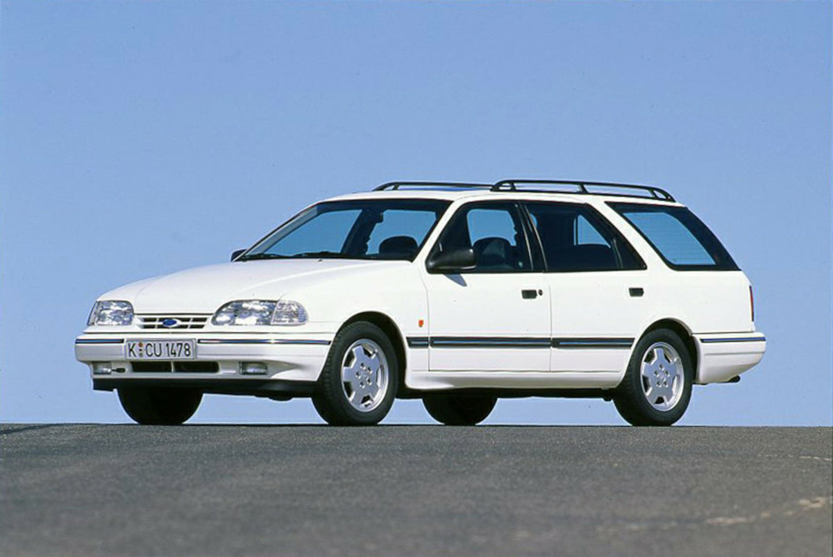 This archival image documents the 1993 Ford Scorpio Mark I GLX 24v Wagon with scenic blue sky and is preserved in the Ford Heritage Vault as part of Ford Motor Company's historic photographic archive. Free for personal, non-commercial use. Ford He...