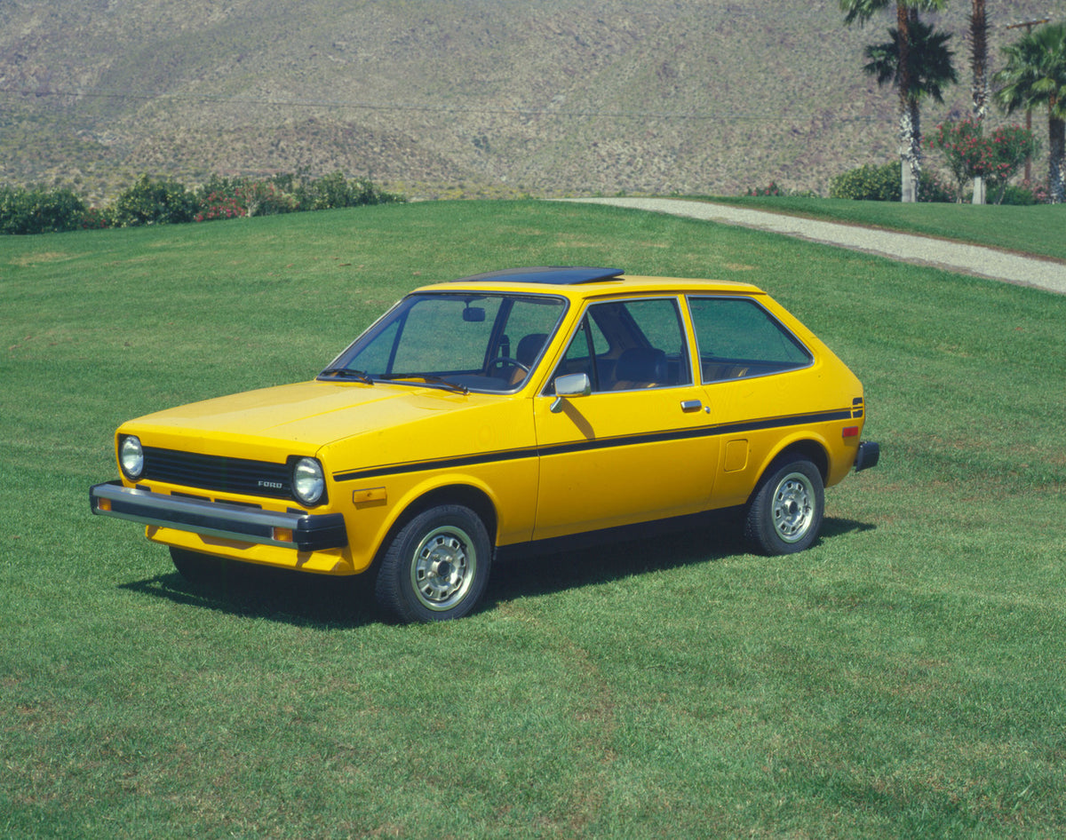 This archival image documents the 1979 Ford Fiesta Mark I in scenic field with trees and is preserved in the Ford Heritage Vault as part of Ford Motor Company's historic photographic archive. Free for personal, non-commercial use. Ford Heritage Va...