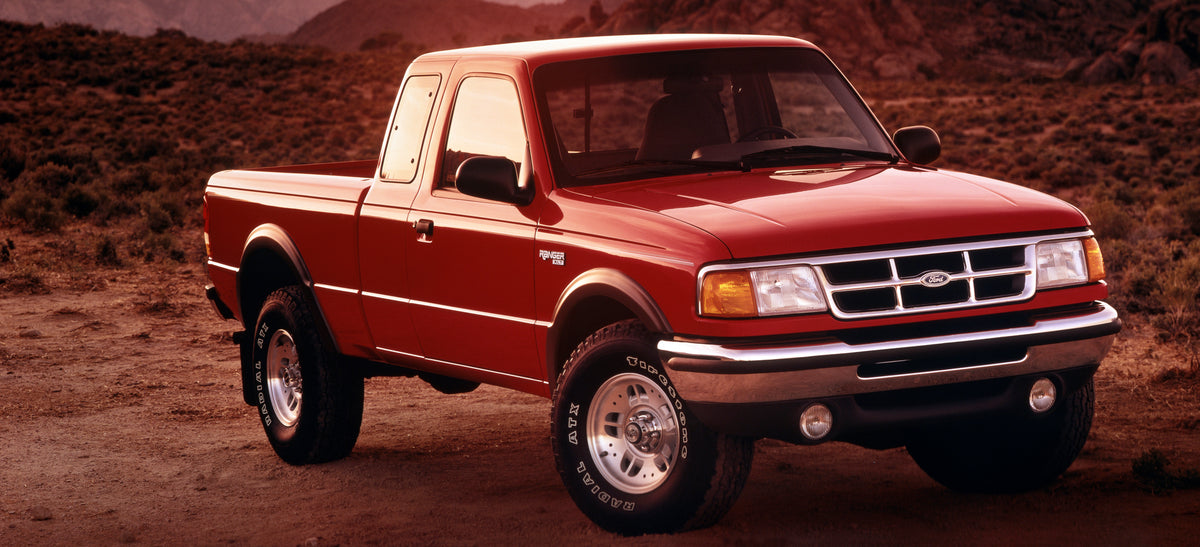 This archival image documents the 1994 Ford Ranger XLT SuperCab and is preserved in the Ford Heritage Vault as part of Ford Motor Company's historic photographic archive. Free for personal, non-commercial use. Ford Heritage Vault reference AR-2008...