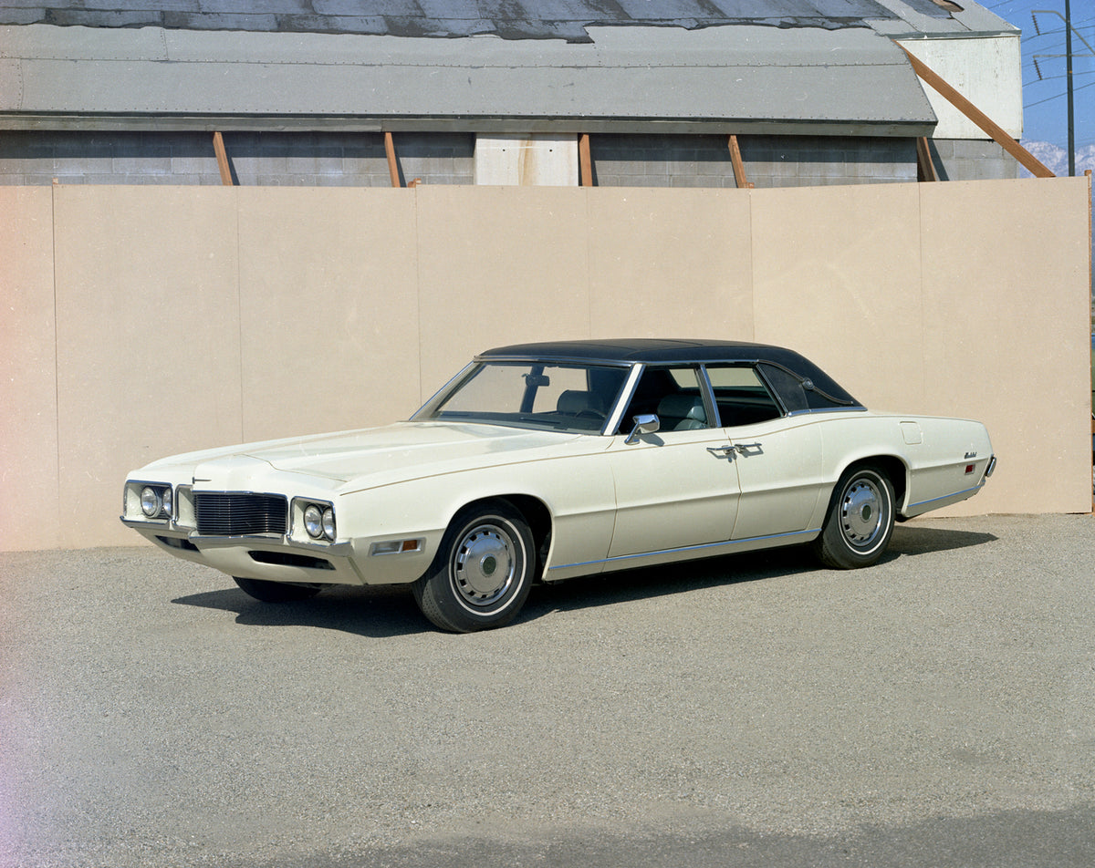 This archival image documents the 1970 Ford Thunderbird four-door and is preserved in the Ford Heritage Vault as part of Ford Motor Company's historic photographic archive. Free for personal, non-commercial use. Ford Heritage Vault reference AR-20...