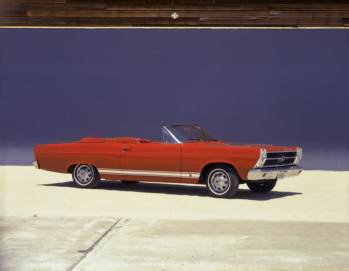 This archival image documents the 1966 Ford Fairlane GT convertible and is preserved in the Ford Heritage Vault as part of Ford Motor Company's historic photographic archive. Free for personal, non-commercial use. Ford Heritage Vault reference AR-...