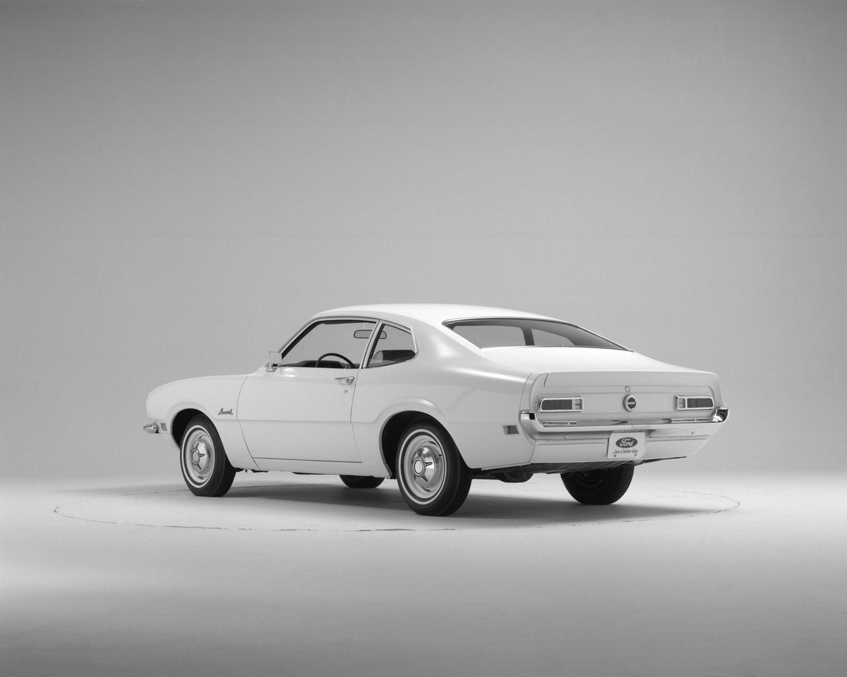 This archival image documents the 1970 Ford Maverick two-door and is preserved in the Ford Heritage Vault as part of Ford Motor Company's historic photographic archive. Free for personal, non-commercial use. Ford Heritage Vault reference AR-2008-8...