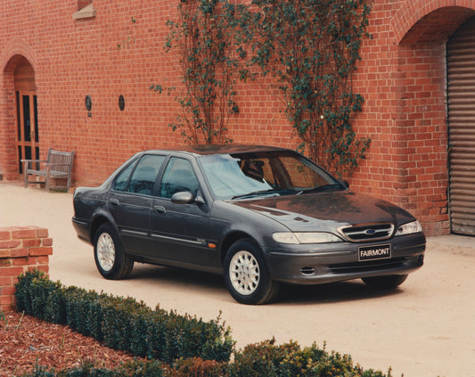 1996 Ford EL Falcon Fairmont Sedan Driver Side Front End View in Driveway FAP-2011-3 HV 1996-0105