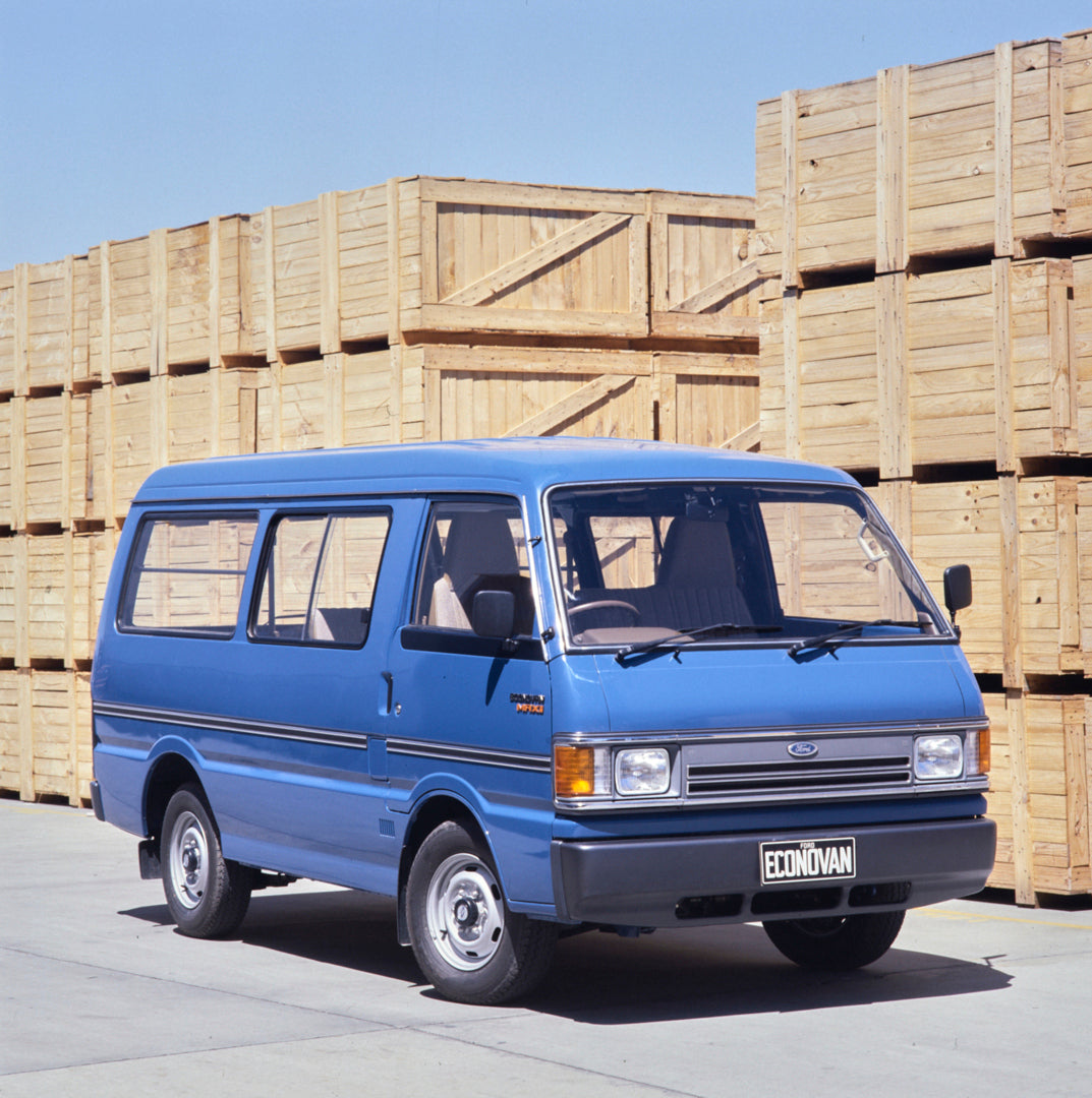 This archival image documents the 1984 Ford Econovan MAXi Driver Side Front End View in Warehouse Lot FAP-2011-3 and is preserved in the Ford Heritage Vault as part of Ford Motor Company's historic photographic archive. Free for personal, non-comm...