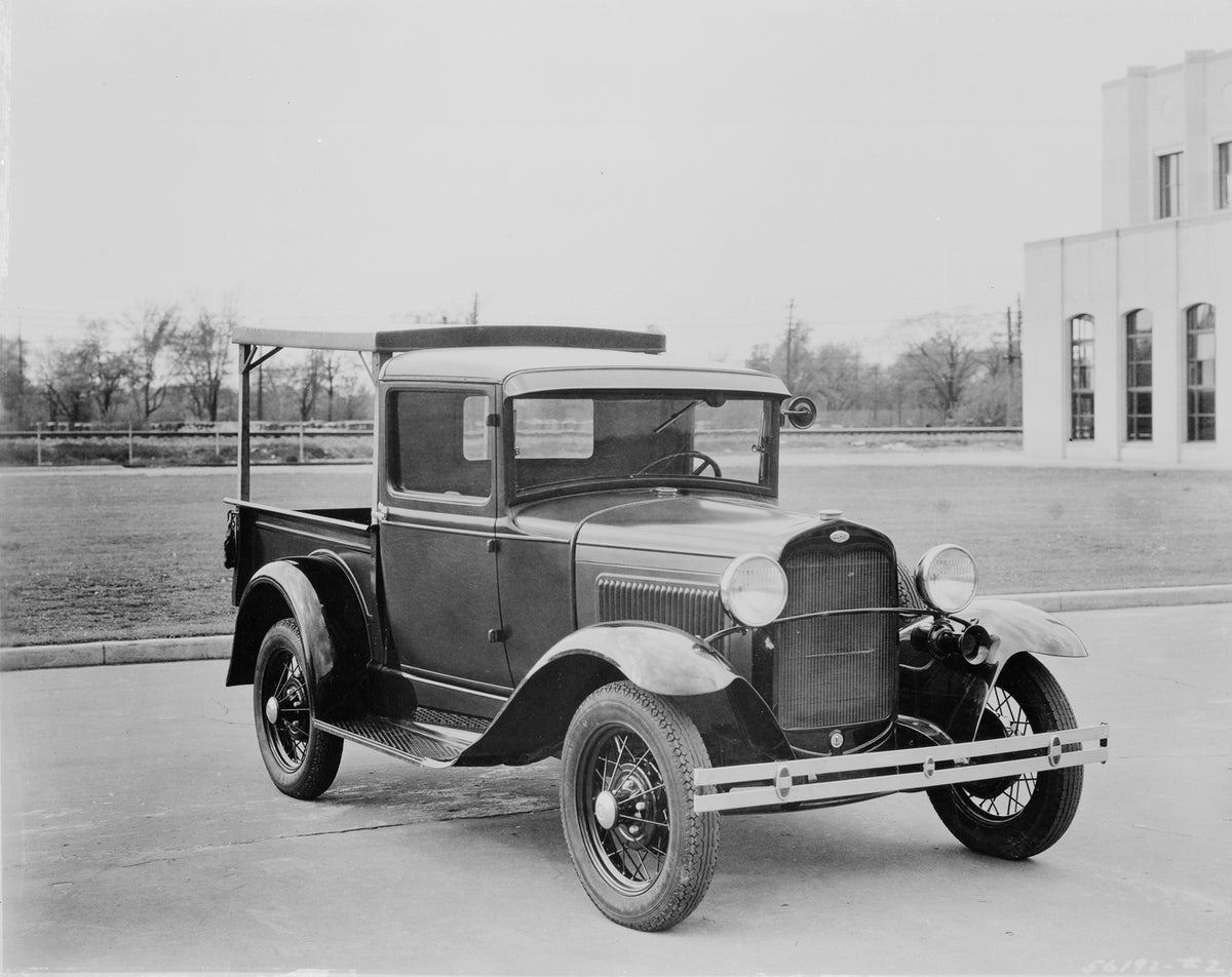 This archival image documents the 1931 Ford Model A pickup truck and is preserved in the Ford Heritage Vault as part of Ford Motor Company's historic photographic archive. Free for personal, non-commercial use. Ford Heritage Vault reference AR-200...