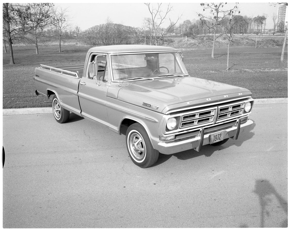 This archival image documents the 1972 Ford F-100 Explorer pickup truck and is preserved in the Ford Heritage Vault as part of Ford Motor Company's historic photographic archive. Free for personal, non-commercial use. Ford Heritage Vault reference...