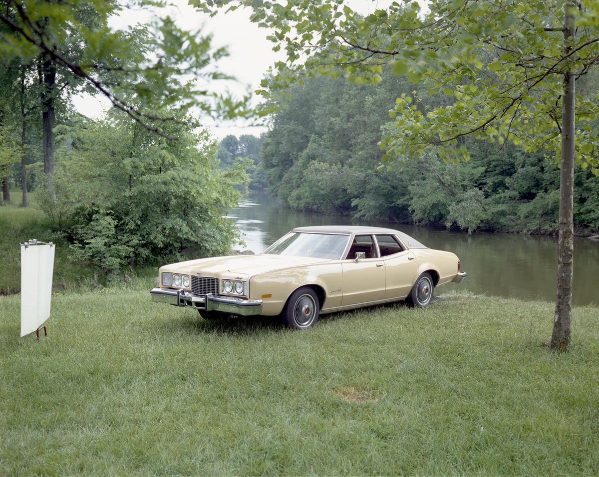 This archival image documents the 1976 Mercury Montego MX Brougham four-door with River in Background and is preserved in the Ford Heritage Vault as part of Ford Motor Company's historic photographic archive. Free for personal, non-commercial use....