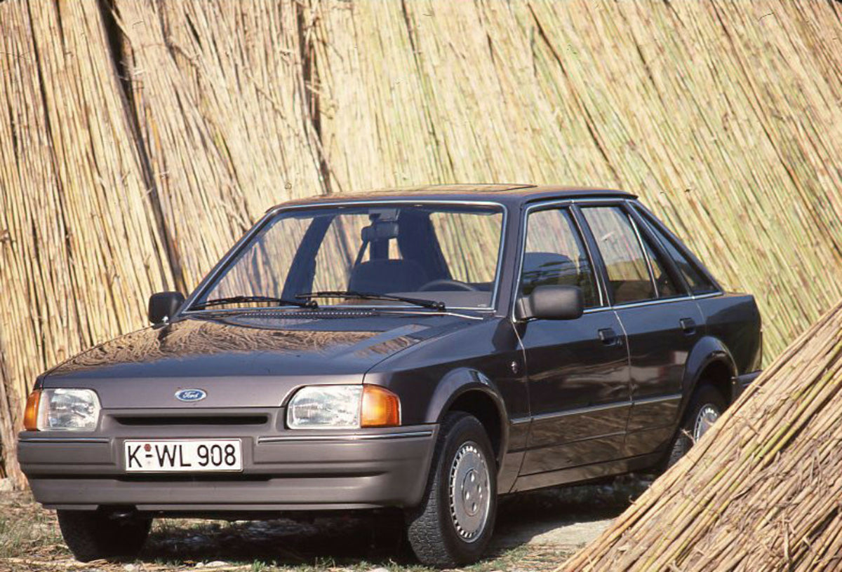 This archival image documents the 1986 Ford Escort Mark IV with scenic reed bundles and is preserved in the Ford Heritage Vault as part of Ford Motor Company's historic photographic archive. Free for personal, non-commercial use. Ford Heritage Vau...