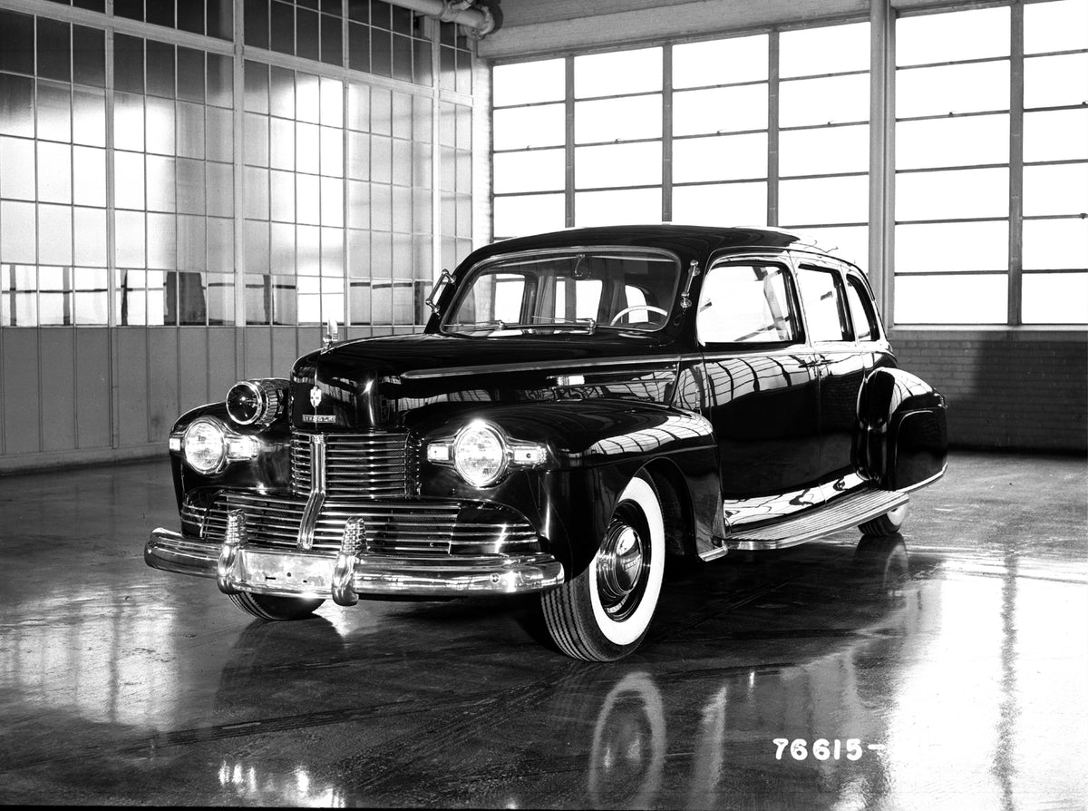 This archival image documents the 1942 Lincoln armored limousine and is preserved in the Ford Heritage Vault as part of Ford Motor Company's historic photographic archive. Free for personal, non-commercial use. Ford Heritage Vault reference AR-200...