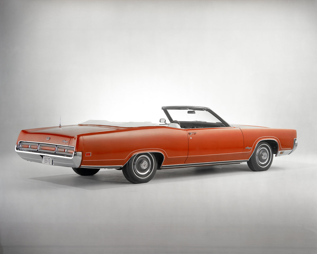 This archival image documents the 1970 Mercury Marquis Convertible and is preserved in the Ford Heritage Vault as part of Ford Motor Company's historic photographic archive. Free for personal, non-commercial use. Ford Heritage Vault reference AR-2...