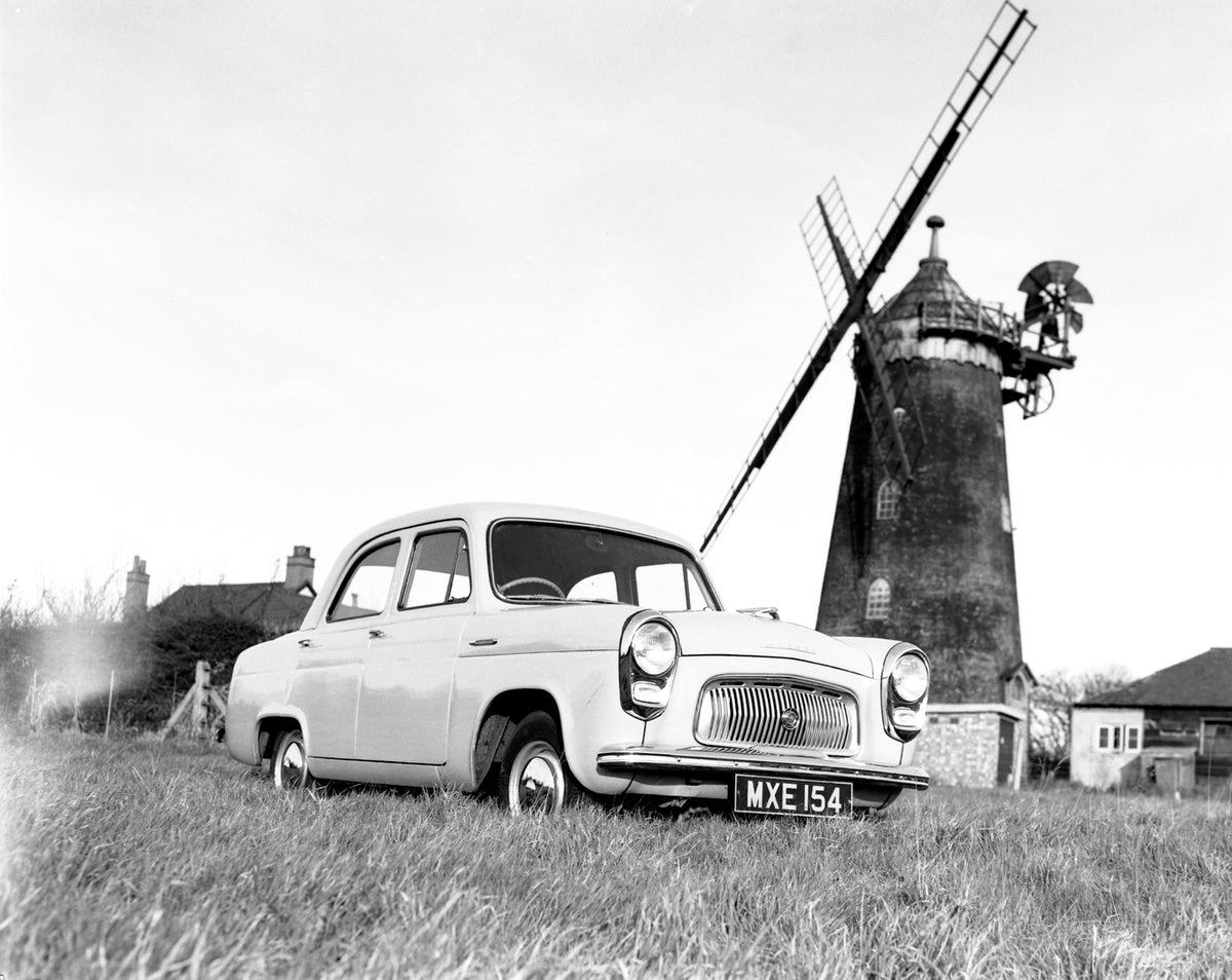 This archival image documents the 1953 Ford Prefect 100E four-door at Stock and is preserved in the Ford Heritage Vault as part of Ford Motor Company's historic photographic archive. Free for personal, non-commercial use. Ford Heritage Vault refer...
