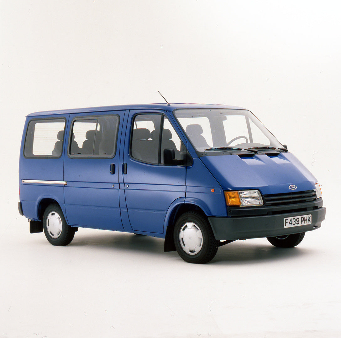 This archival image documents the 1989 Ford Transit Mark III GL Bus in studio and is preserved in the Ford Heritage Vault as part of Ford Motor Company's historic photographic archive. Free for personal, non-commercial use. Ford Heritage Vault ref...