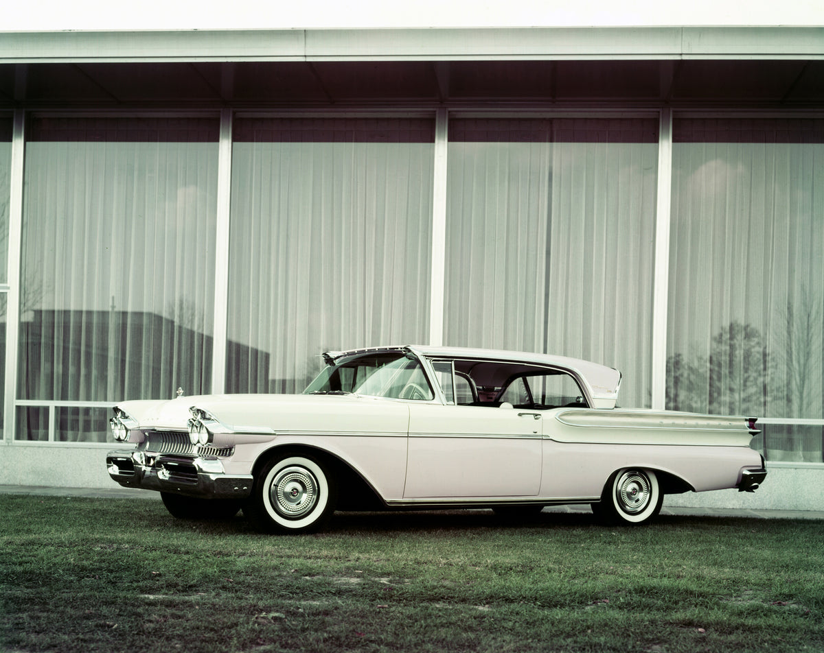 This archival image documents the 1957 Mercury Turnpike Cruiser and is preserved in the Ford Heritage Vault as part of Ford Motor Company's historic photographic archive. Free for personal, non-commercial use. Ford Heritage Vault reference AR-2008...