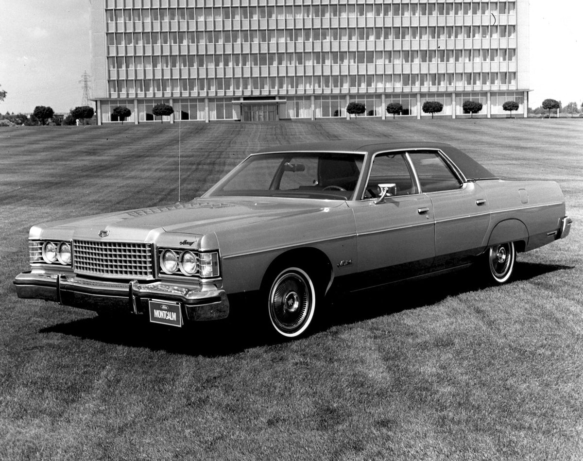 This archival image documents the 1973 Meteor Montcalm Sedan on grass in front of building AR-2007-5 and is preserved in the Ford Heritage Vault as part of Ford Motor Company's historic photographic archive. Free for personal, non-commercial use. ...