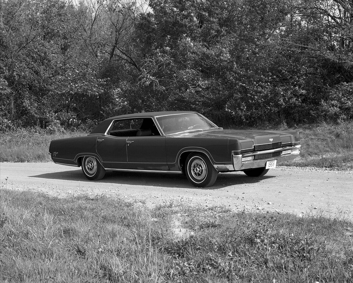 This archival image documents the 1969 Mercury Marquis Four-Door Hardtop and is preserved in the Ford Heritage Vault as part of Ford Motor Company's historic photographic archive. Free for personal, non-commercial use. Ford Heritage Vault referenc...