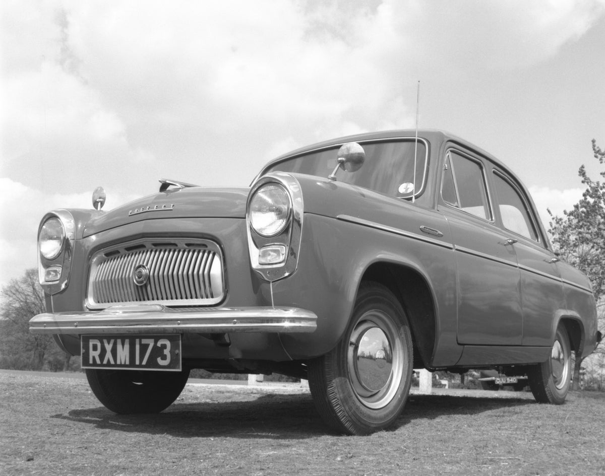 This archival image documents the 1956 Special advanced shots of Ford Prefect 100E and is preserved in the Ford Heritage Vault as part of Ford Motor Company's historic photographic archive. Free for personal, non-commercial use. Ford Heritage Vaul...