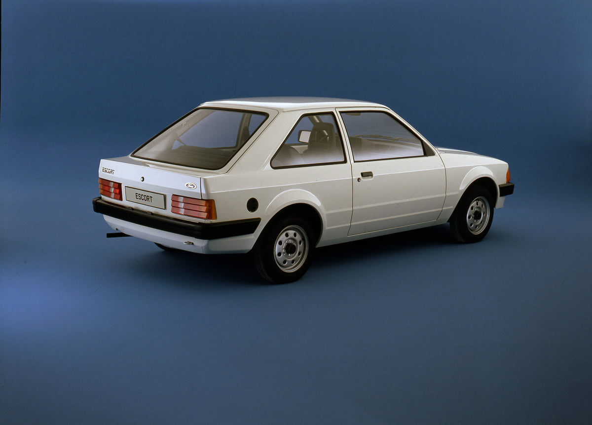 This archival image documents the 1980 Ford Escort Mark III Base LHD rear view in studio and is preserved in the Ford Heritage Vault as part of Ford Motor Company's historic photographic archive. Free for personal, non-commercial use. Ford Heritag...
