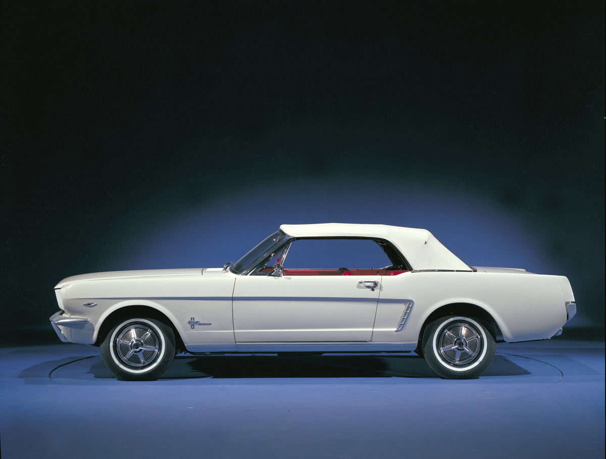 This archival image documents the 1965 (early) Ford Mustang convertible in studio and is preserved in the Ford Heritage Vault as part of Ford Motor Company's historic photographic archive. Free for personal, non-commercial use. Ford Heritage Vault...