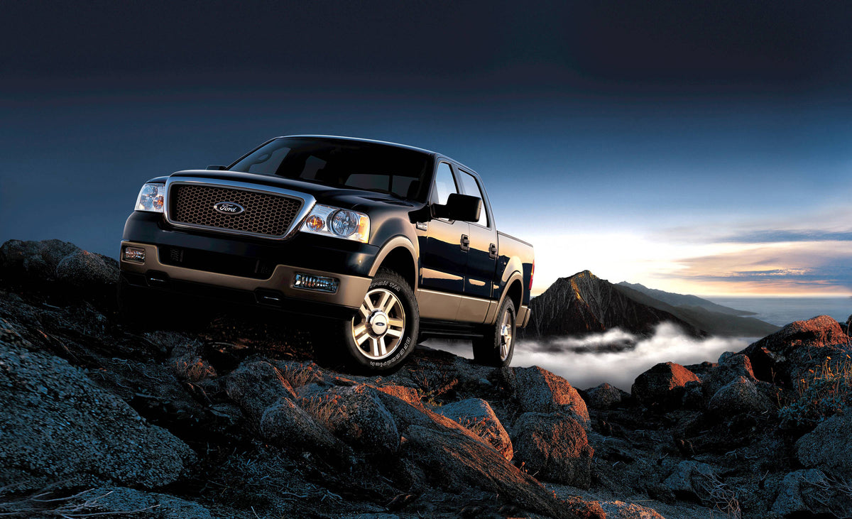 This archival image documents the 2005 Ford F-150 in mountains and is preserved in the Ford Heritage Vault as part of Ford Motor Company's historic photographic archive. Free for personal, non-commercial use. Ford Heritage Vault reference AR-2008-...