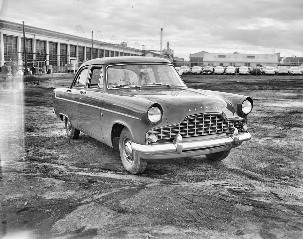 This archival image documents the 1956 Ford Zephyr Mark II Sedan Driver Side Front End View in Warehouse Lot FAP-2011-3 and is preserved in the Ford Heritage Vault as part of Ford Motor Company's historic photographic archive. Free for personal, n...