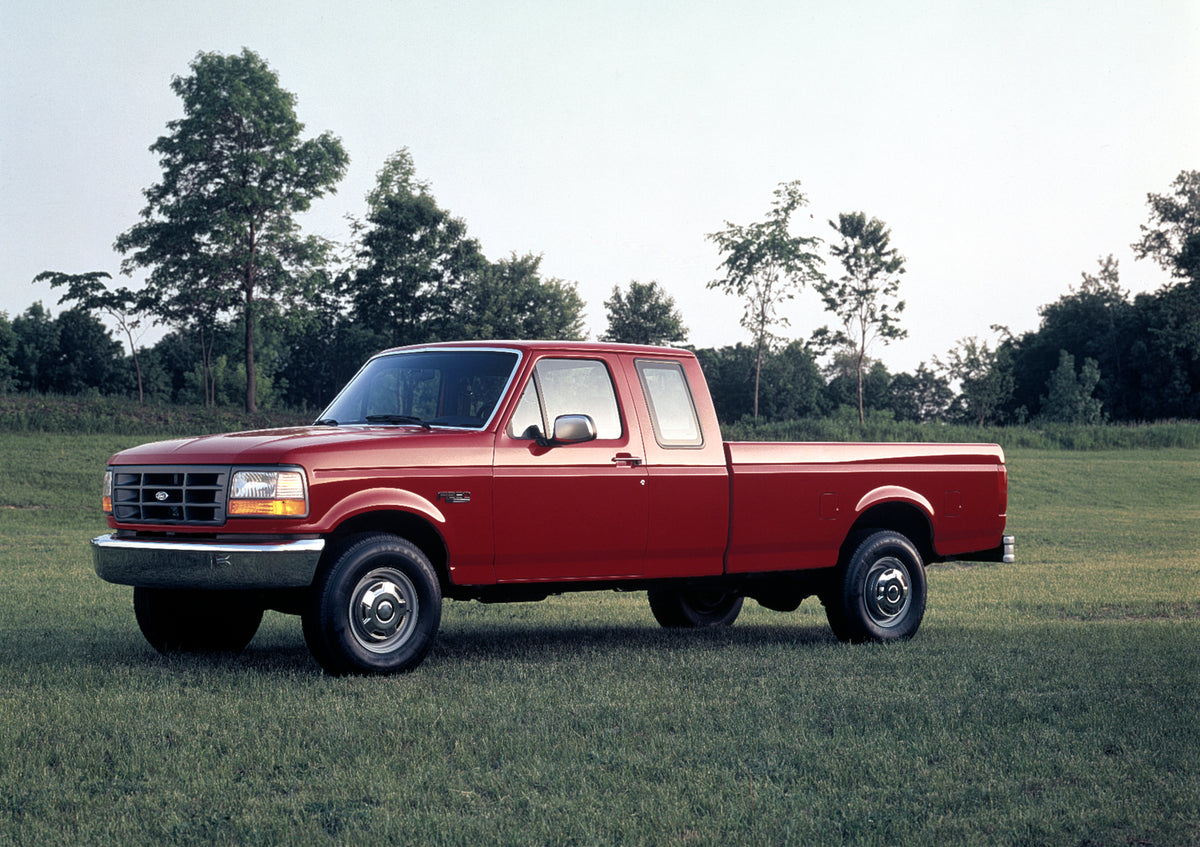 This archival image documents the 1994 Ford F250 supercab and is preserved in the Ford Heritage Vault as part of Ford Motor Company's historic photographic archive. Free for personal, non-commercial use. Ford Heritage Vault reference AR-2008-8.1.4...