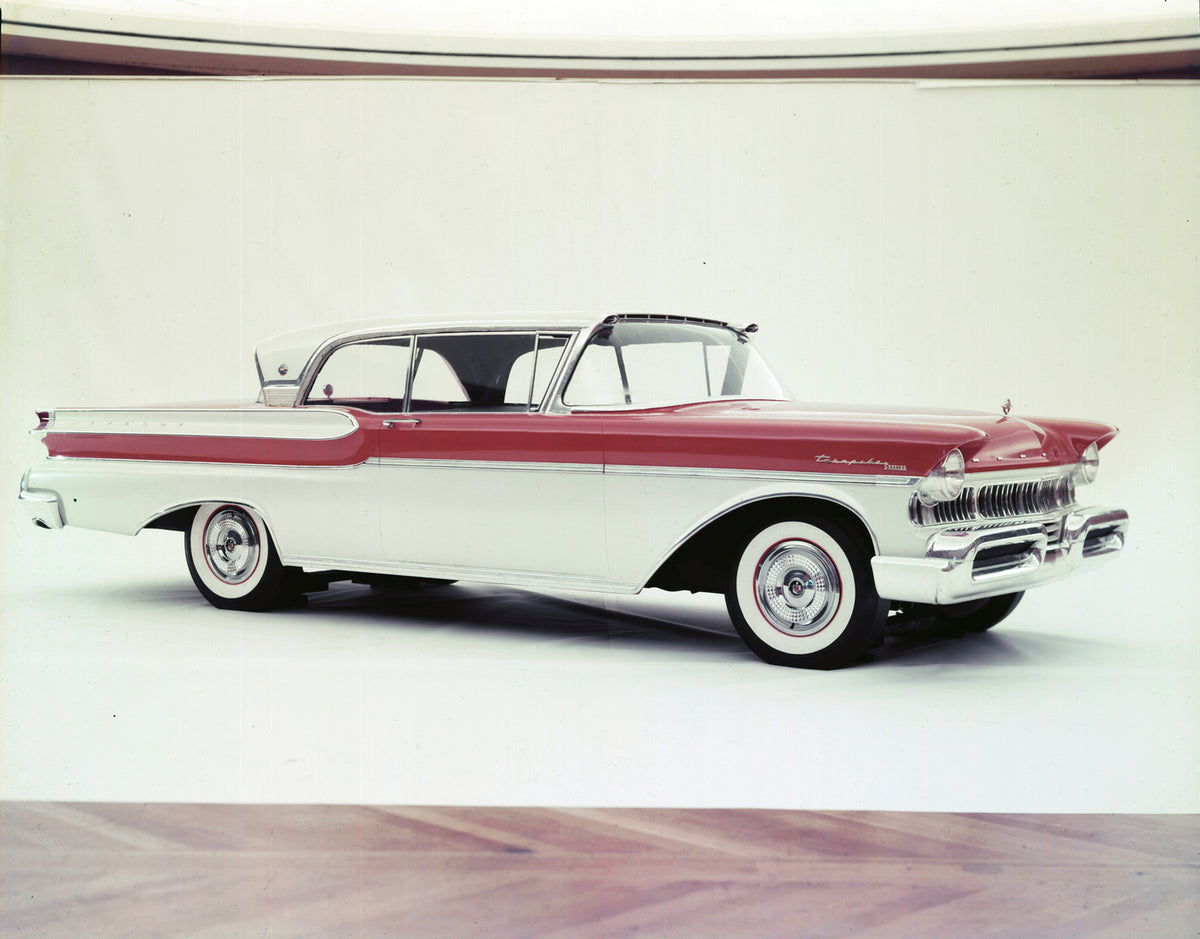 This archival image documents the 1957 Mercury Turnpike Cruiser in studio and is preserved in the Ford Heritage Vault as part of Ford Motor Company's historic photographic archive. Free for personal, non-commercial use. Ford Heritage Vault referen...