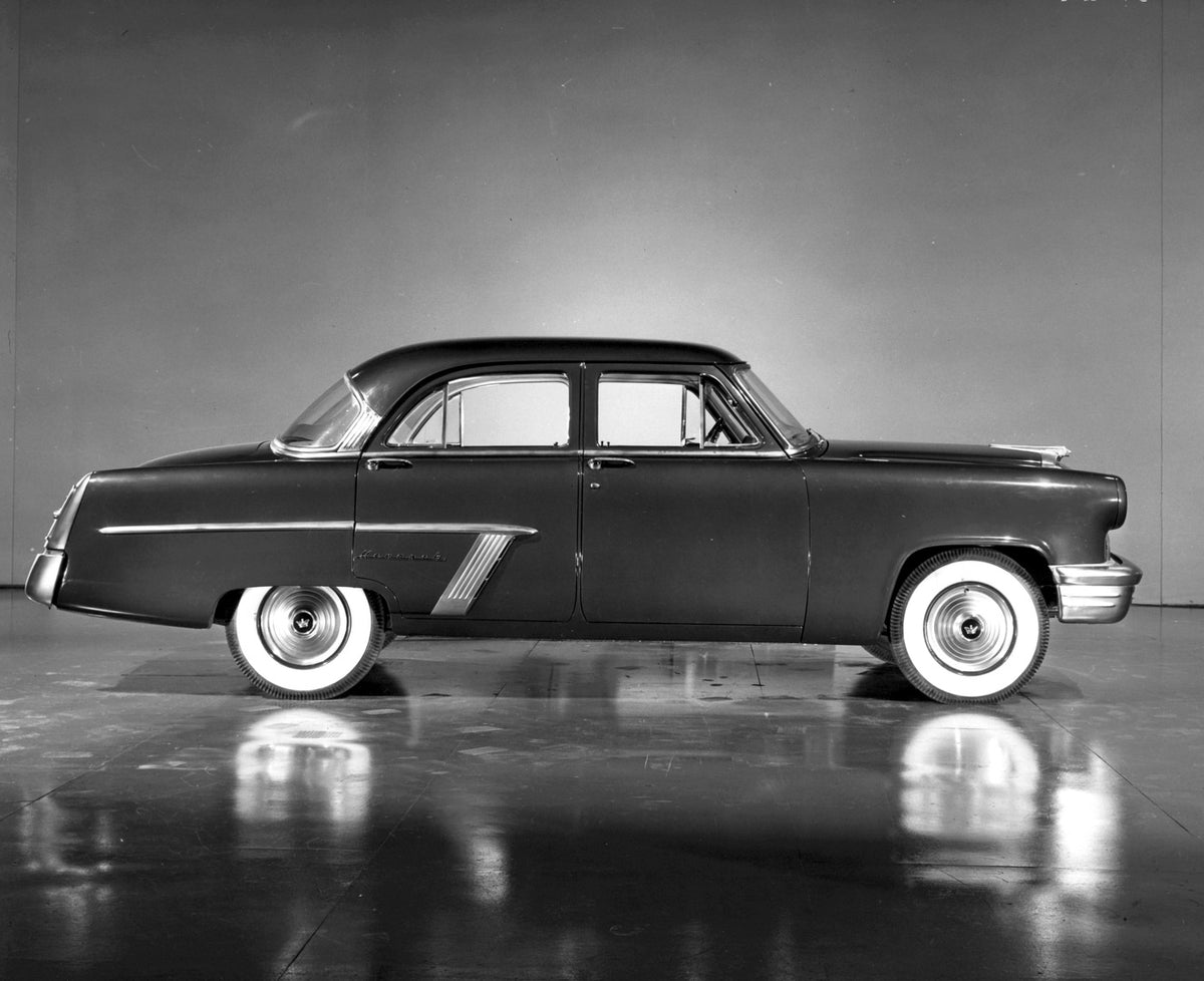 This archival image documents the 1952 Monarch Sedan side view in studio AR-2007-5 and is preserved in the Ford Heritage Vault as part of Ford Motor Company's historic photographic archive. Free for personal, non-commercial use. Ford Heritage Vaul...