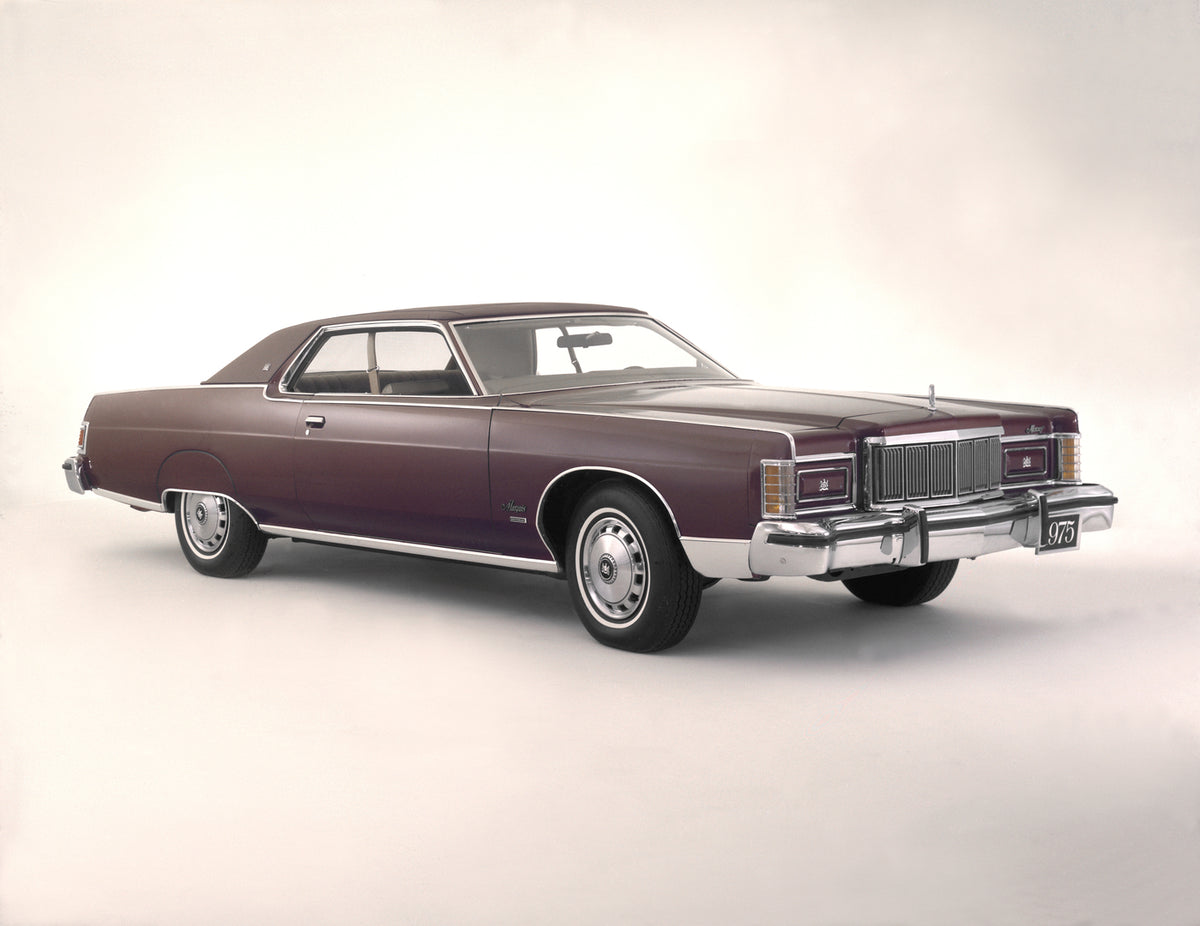 This archival image documents the 1975 Mercury Marquis hardtop and is preserved in the Ford Heritage Vault as part of Ford Motor Company's historic photographic archive. Free for personal, non-commercial use. Ford Heritage Vault reference AR-2008-...