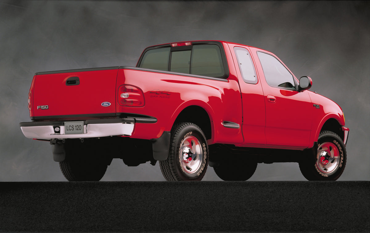 This archival image documents the 1997 Ford F-150 Flareside pickup truck and is preserved in the Ford Heritage Vault as part of Ford Motor Company's historic photographic archive. Free for personal, non-commercial use. Ford Heritage Vault referenc...