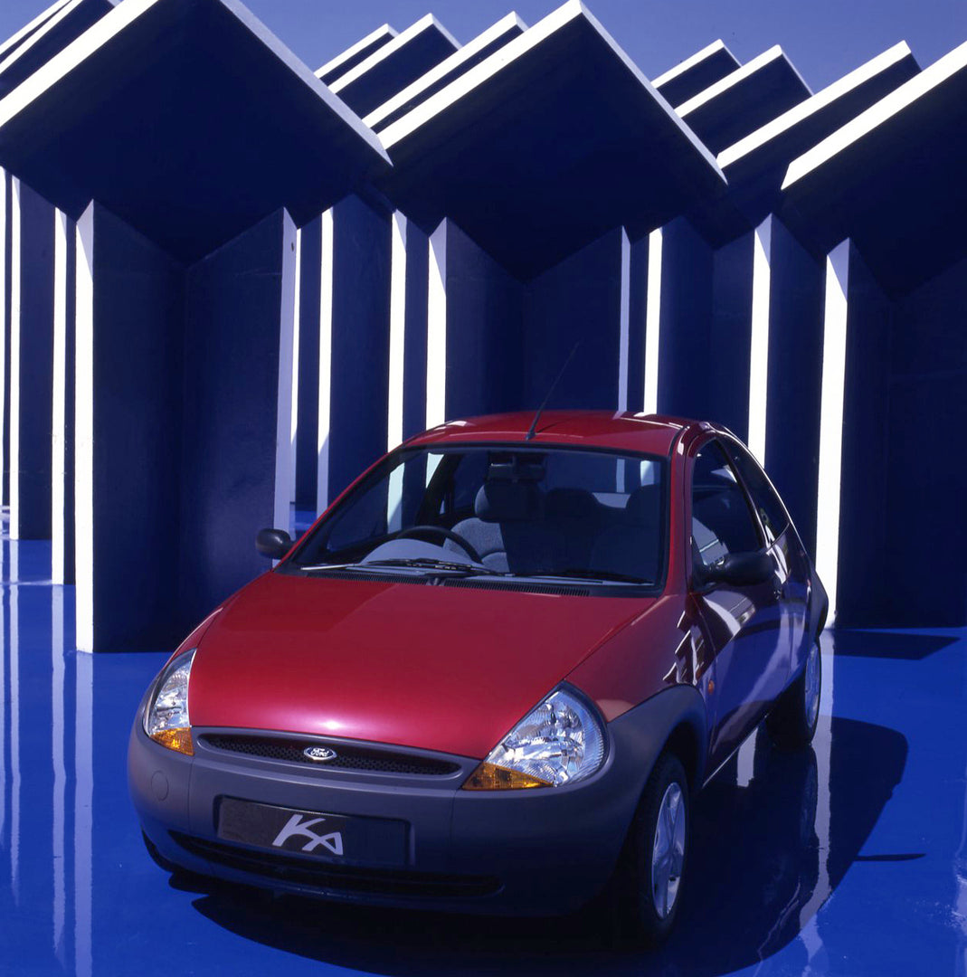 This archival image documents the 1996 Ford Ka Mark I RHD with scenic modern art in Sevilla and is preserved in the Ford Heritage Vault as part of Ford Motor Company's historic photographic archive. Free for personal, non-commercial use. Ford Heri...