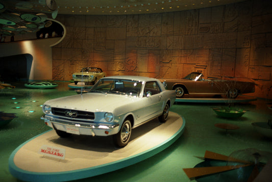 1965 Mustangs and Lincoln Continental Convertible at 1964 New York World's Fair HV 1965-0015