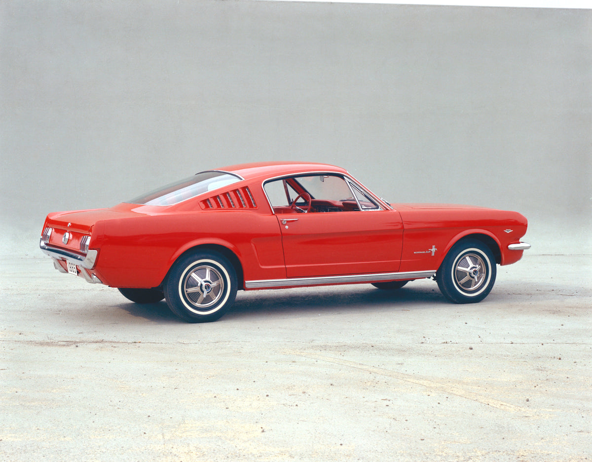 This archival image documents the 1965 Ford Mustang fastback and is preserved in the Ford Heritage Vault as part of Ford Motor Company's historic photographic archive. Free for personal, non-commercial use. Ford Heritage Vault reference AR-2008-8....