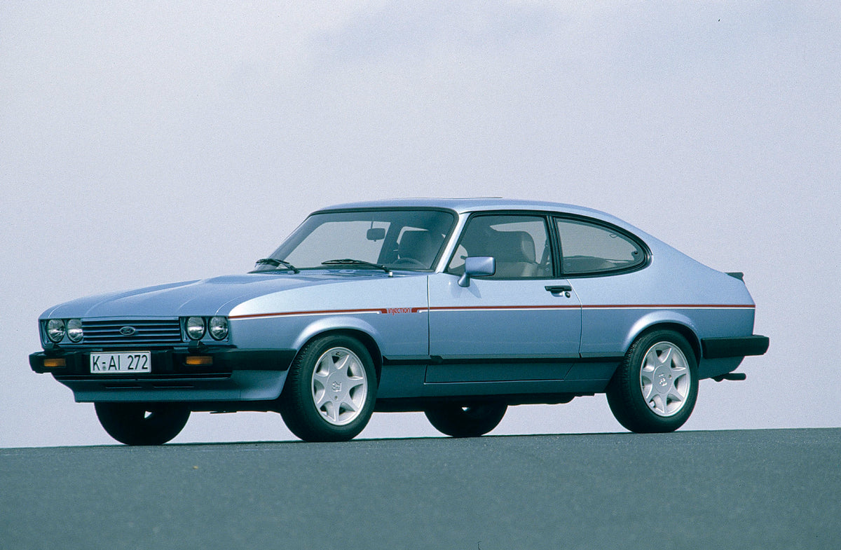 This archival image documents the 1984 Ford Capri Mark III Super Injection and is preserved in the Ford Heritage Vault as part of Ford Motor Company's historic photographic archive. Free for personal, non-commercial use. Ford Heritage Vault refere...