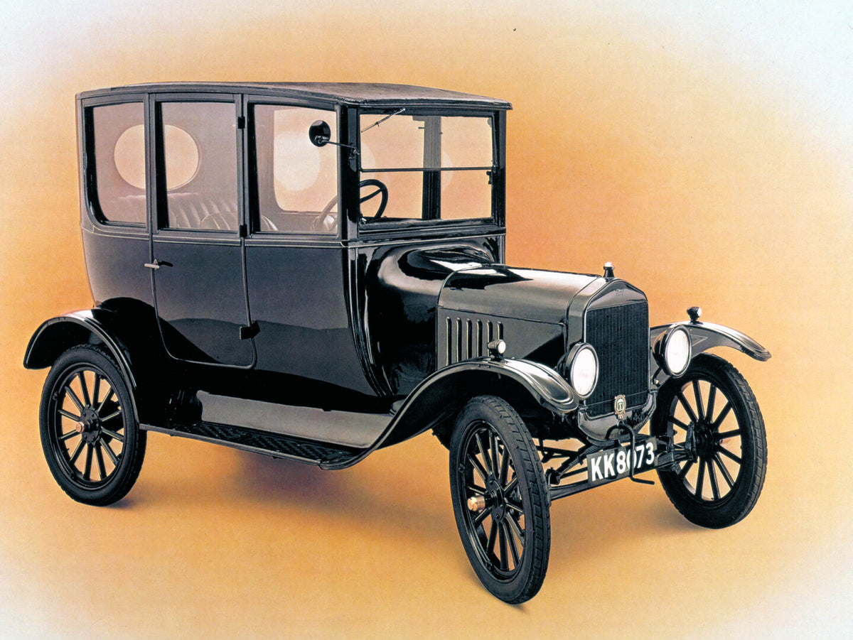 This archival image documents the 1924 Ford Model T tudor front 3/4 view in studio and is preserved in the Ford Heritage Vault as part of Ford Motor Company's historic photographic archive. Free for personal, non-commercial use. Ford Heritage Vaul...
