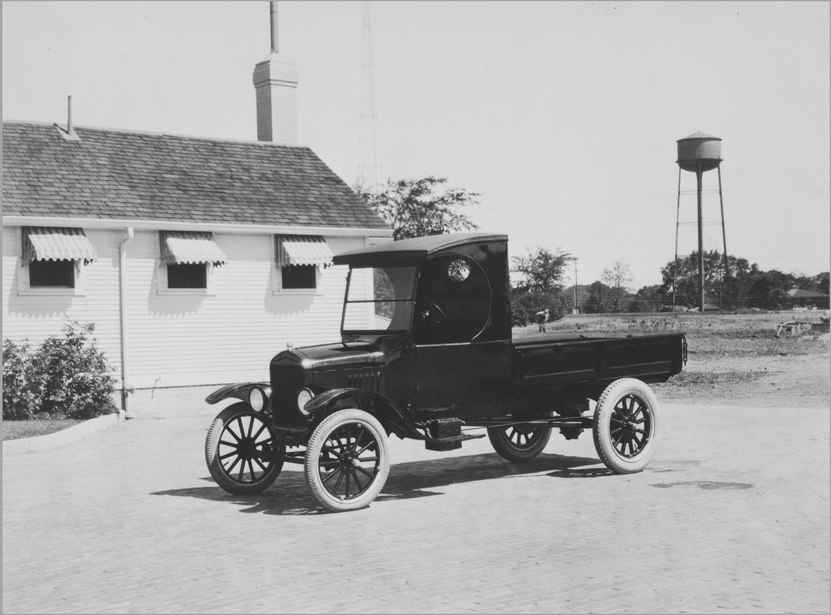 This archival image documents the 1923 Ford Model T truck and is preserved in the Ford Heritage Vault as part of Ford Motor Company's historic photographic archive. Free for personal, non-commercial use. Ford Heritage Vault reference AR-2008-8.1.4...