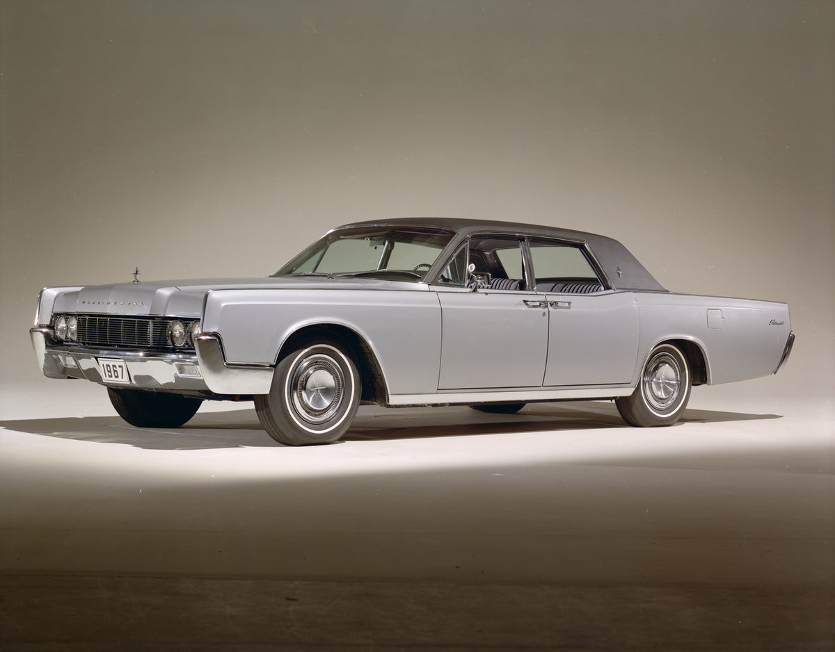 This archival image documents the 1967 Lincoln Continental coach door four-door and is preserved in the Ford Heritage Vault as part of Ford Motor Company's historic photographic archive. Free for personal, non-commercial use. Ford Heritage Vault r...