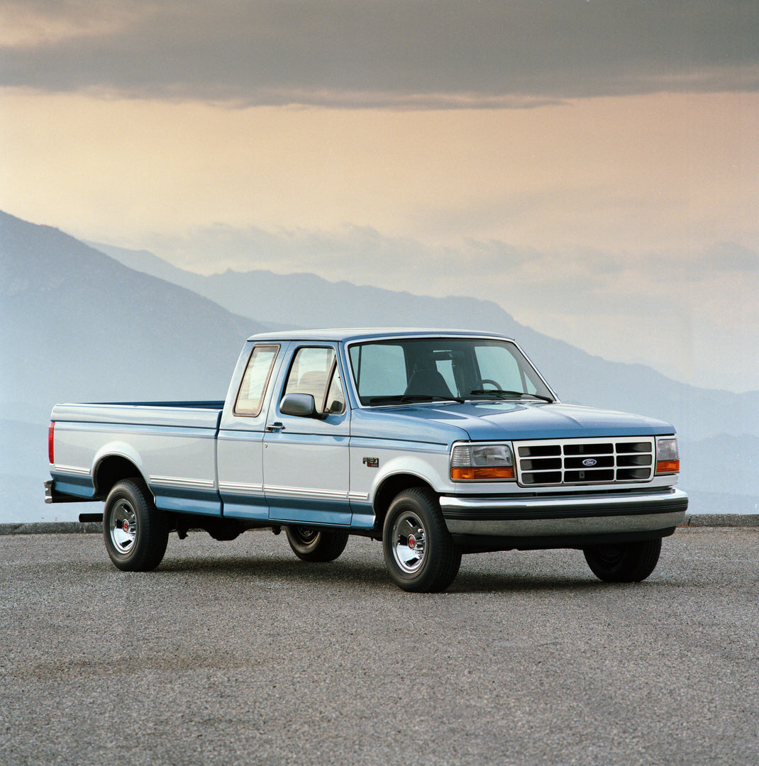 This archival image documents the 1993 Ford F-150 SuperCab and is preserved in the Ford Heritage Vault as part of Ford Motor Company's historic photographic archive. Free for personal, non-commercial use. Ford Heritage Vault reference AR-2008-8.1....