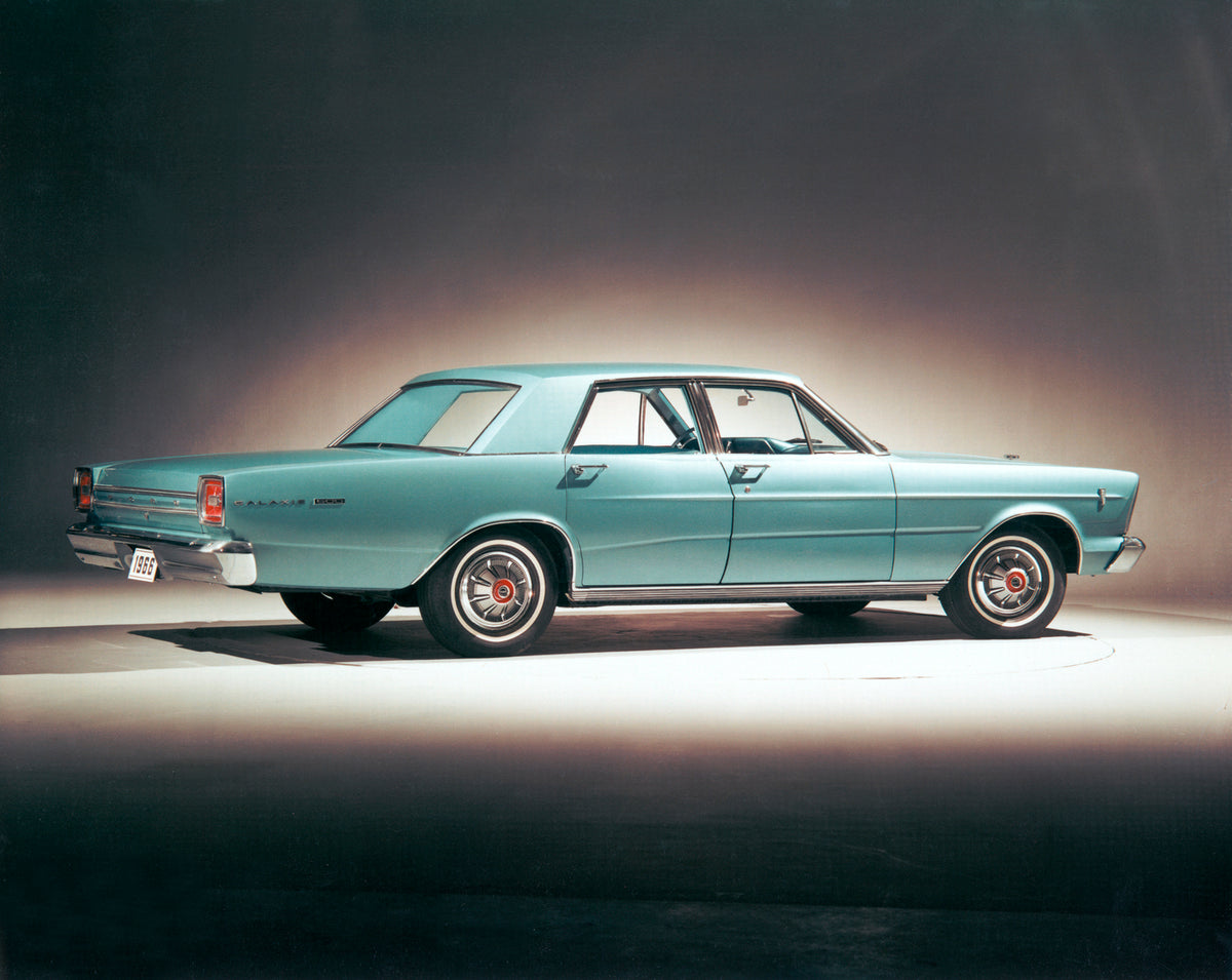 This archival image documents the 1966 Ford Galaxie 500 four-door and is preserved in the Ford Heritage Vault as part of Ford Motor Company's historic photographic archive. Free for personal, non-commercial use. Ford Heritage Vault reference AR-20...