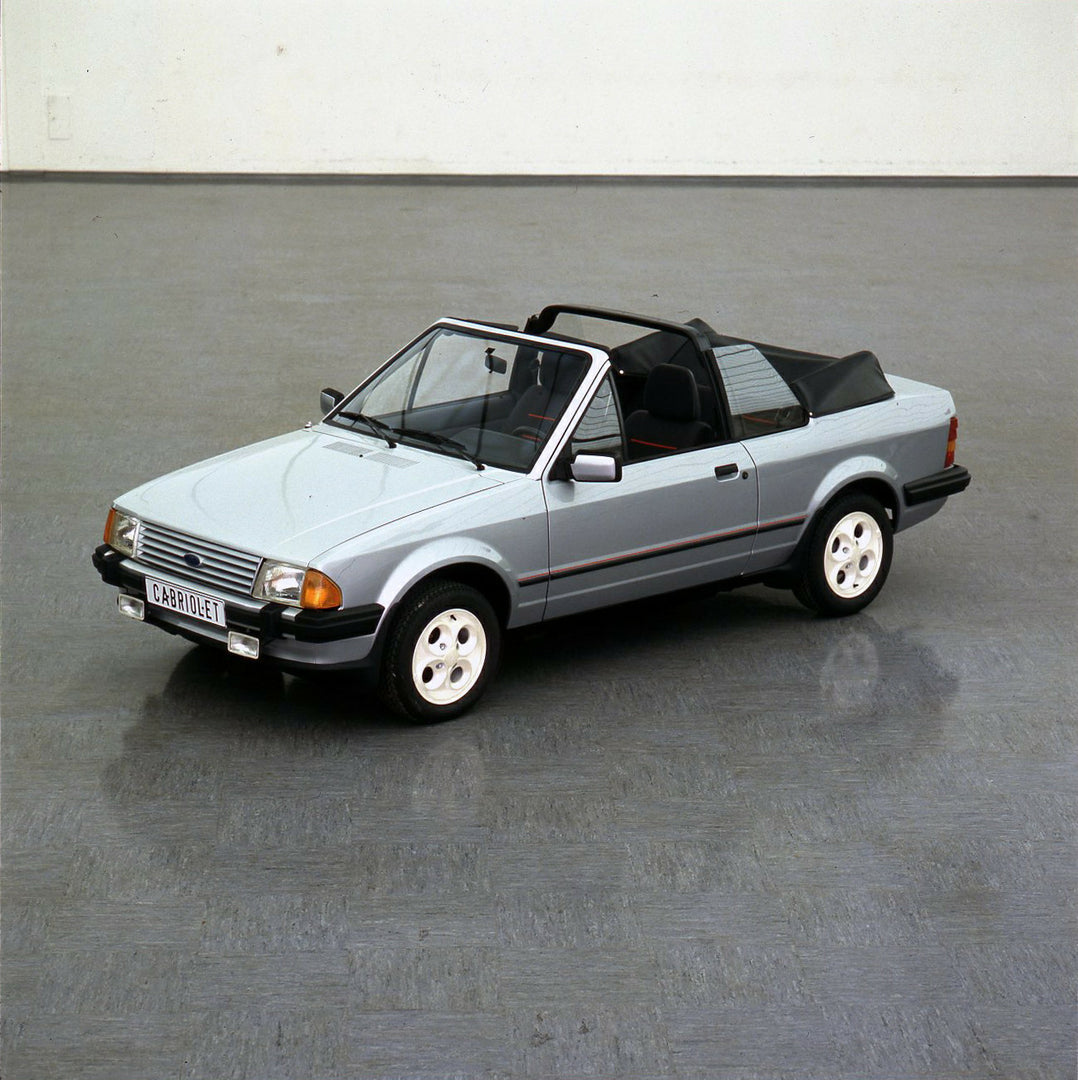 This archival image documents the 1981 Ford Escort XR3 Cabriolet Mark III in studio and is preserved in the Ford Heritage Vault as part of Ford Motor Company's historic photographic archive. Free for personal, non-commercial use. Ford Heritage Vau...