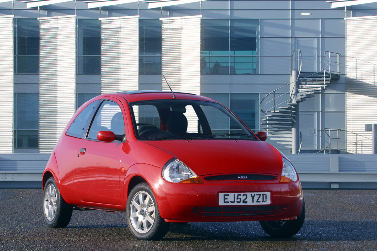 This archival image documents the 2002 Ford Ka Mark I in front of scenic building and is preserved in the Ford Heritage Vault as part of Ford Motor Company's historic photographic archive. Free for personal, non-commercial use. Ford Heritage Vault...