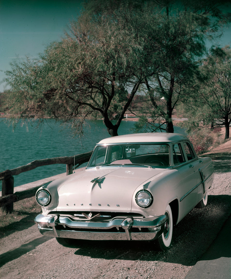 This archival image documents the 1953 Lincoln Cosmopolitan four-door sedan and is preserved in the Ford Heritage Vault as part of Ford Motor Company's historic photographic archive. Free for personal, non-commercial use. Ford Heritage Vault refer...