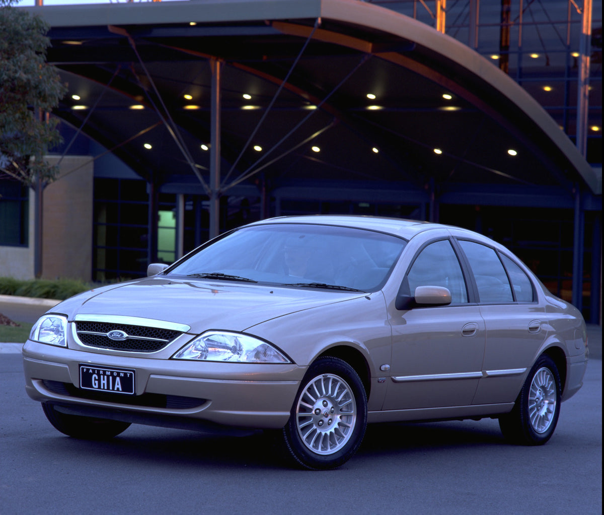 This archival image documents the 1998 Ford Falcon Fairmont Ghia in front of building and is preserved in the Ford Heritage Vault as part of Ford Motor Company's historic photographic archive. Free for personal, non-commercial use. Ford Heritage V...