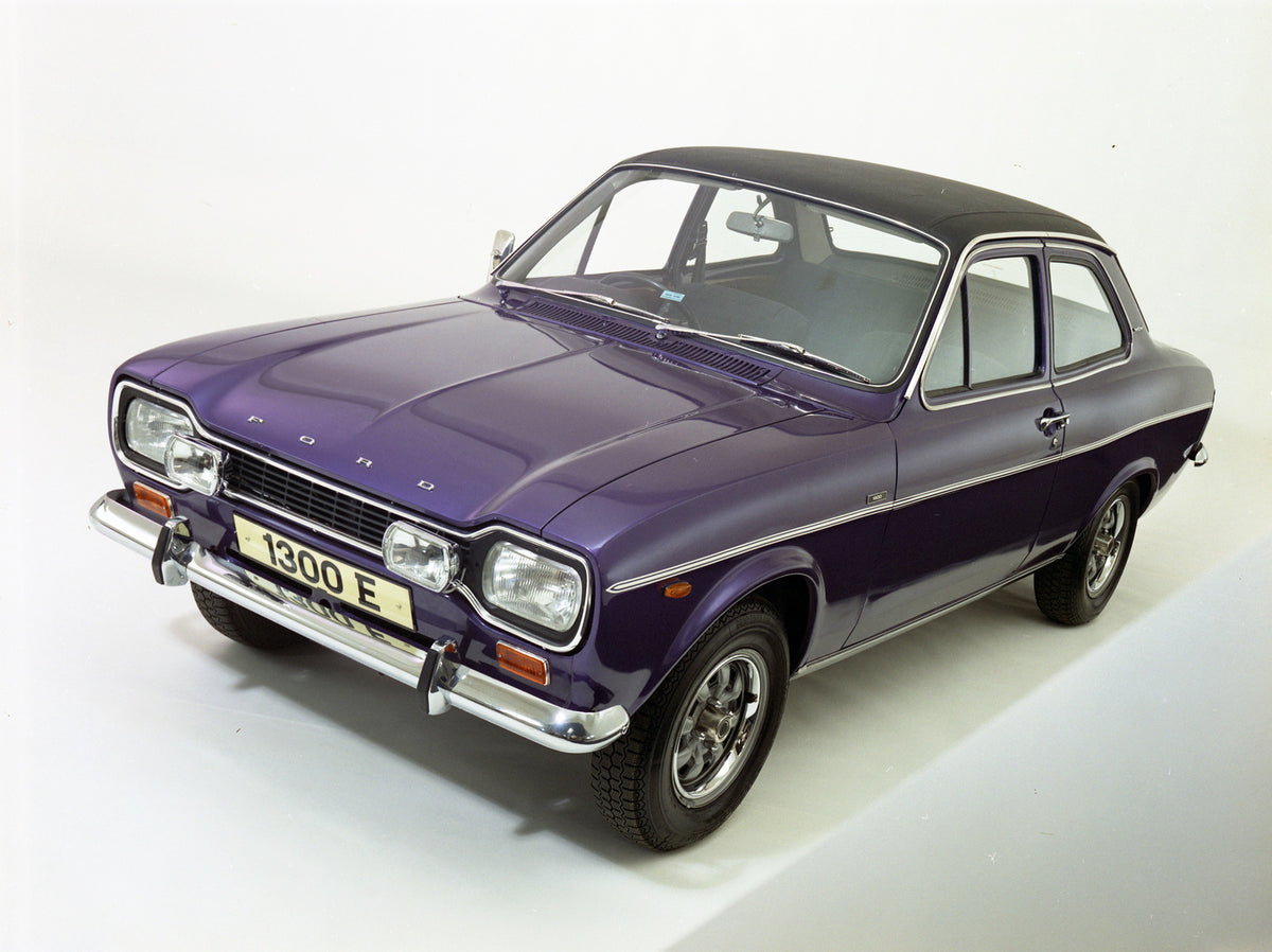 This archival image documents the 1973 Ford Escort Mark I 1300 E 2 Door in studio and is preserved in the Ford Heritage Vault as part of Ford Motor Company's historic photographic archive. Free for personal, non-commercial use. Ford Heritage Vault...