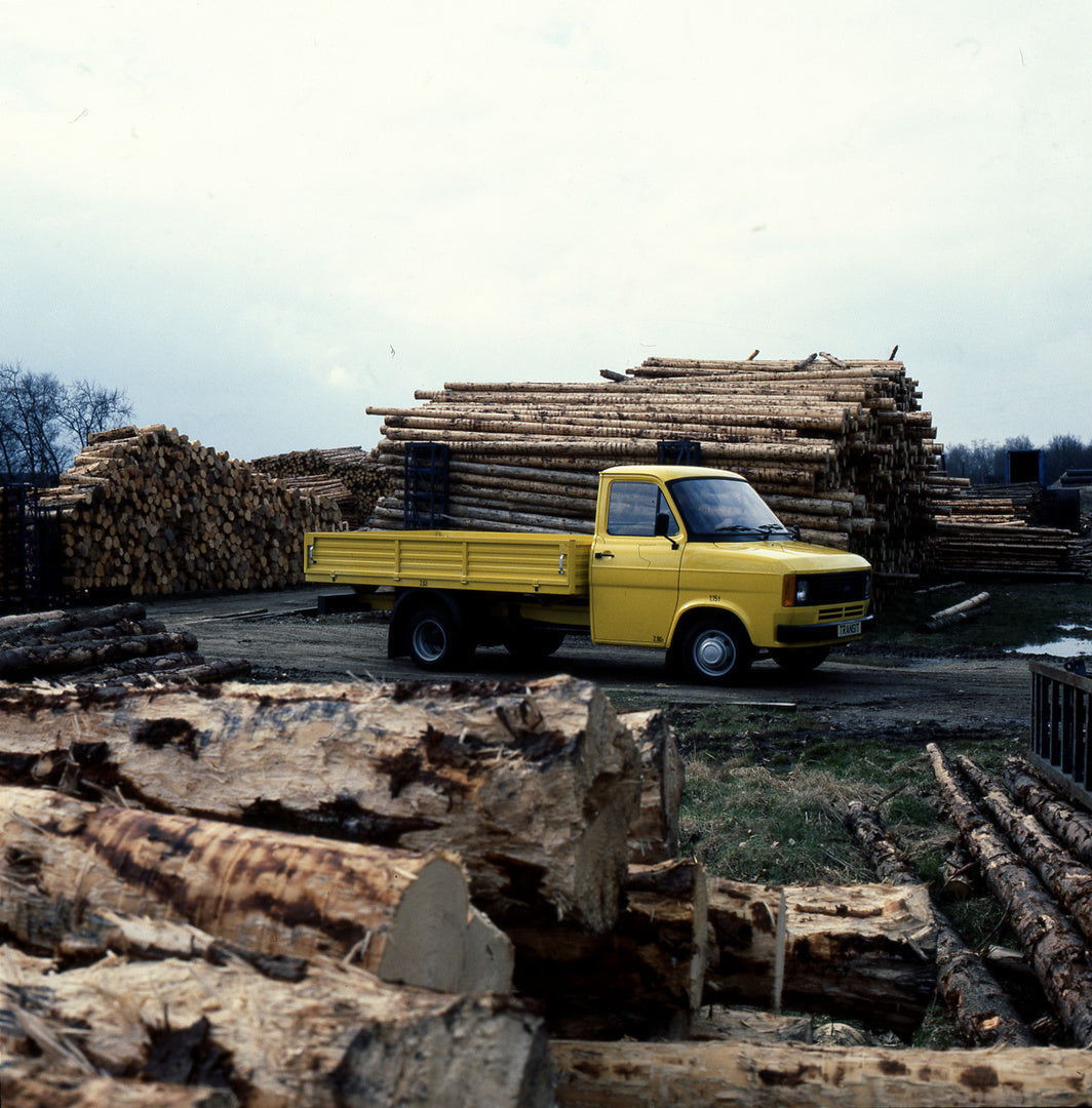 This archival image documents the 1978 Ford Transit Mark II LHD side view with logs in Genk and is preserved in the Ford Heritage Vault as part of Ford Motor Company's historic photographic archive. Free for personal, non-commercial use. Ford Heri...