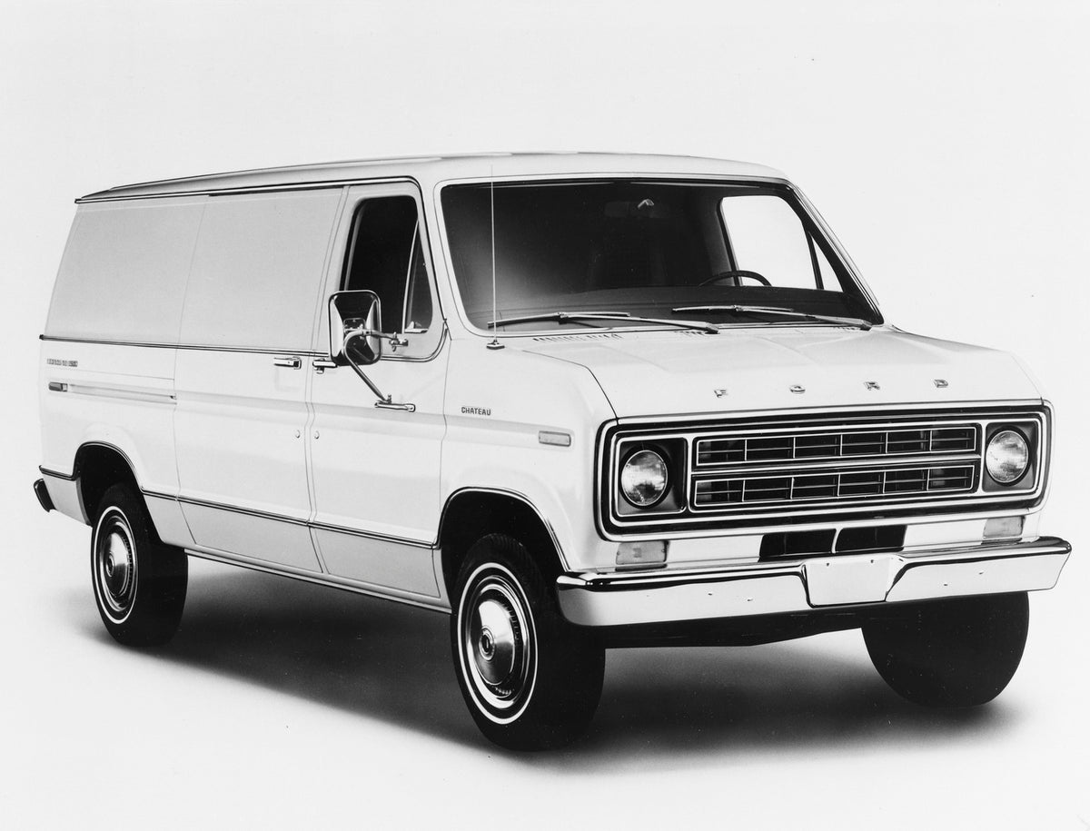 This archival image documents the 1975 Ford Econoline and is preserved in the Ford Heritage Vault as part of Ford Motor Company's historic photographic archive. Free for personal, non-commercial use. Ford Heritage Vault reference AR-2001-77-13208....