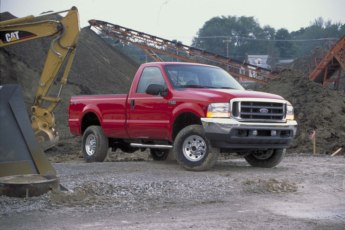 This archival image documents the 2003 Ford F-350 Super Duty on construction site and is preserved in the Ford Heritage Vault as part of Ford Motor Company's historic photographic archive. Free for personal, non-commercial use. Ford Heritage Vault...