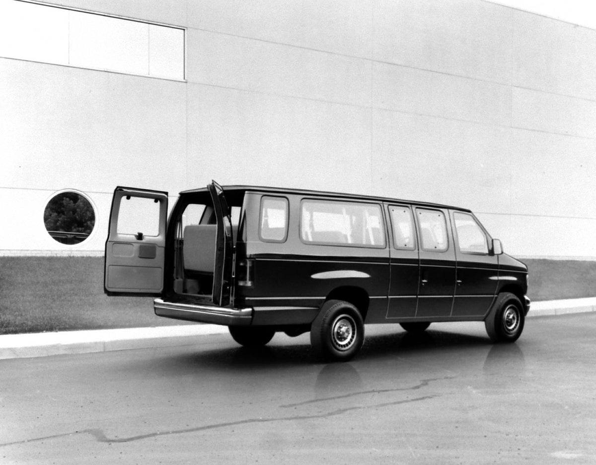 This archival image documents the 1992 Ford Club Wagon and is preserved in the Ford Heritage Vault as part of Ford Motor Company's historic photographic archive. Free for personal, non-commercial use. Ford Heritage Vault reference AR-2001-94-20880...