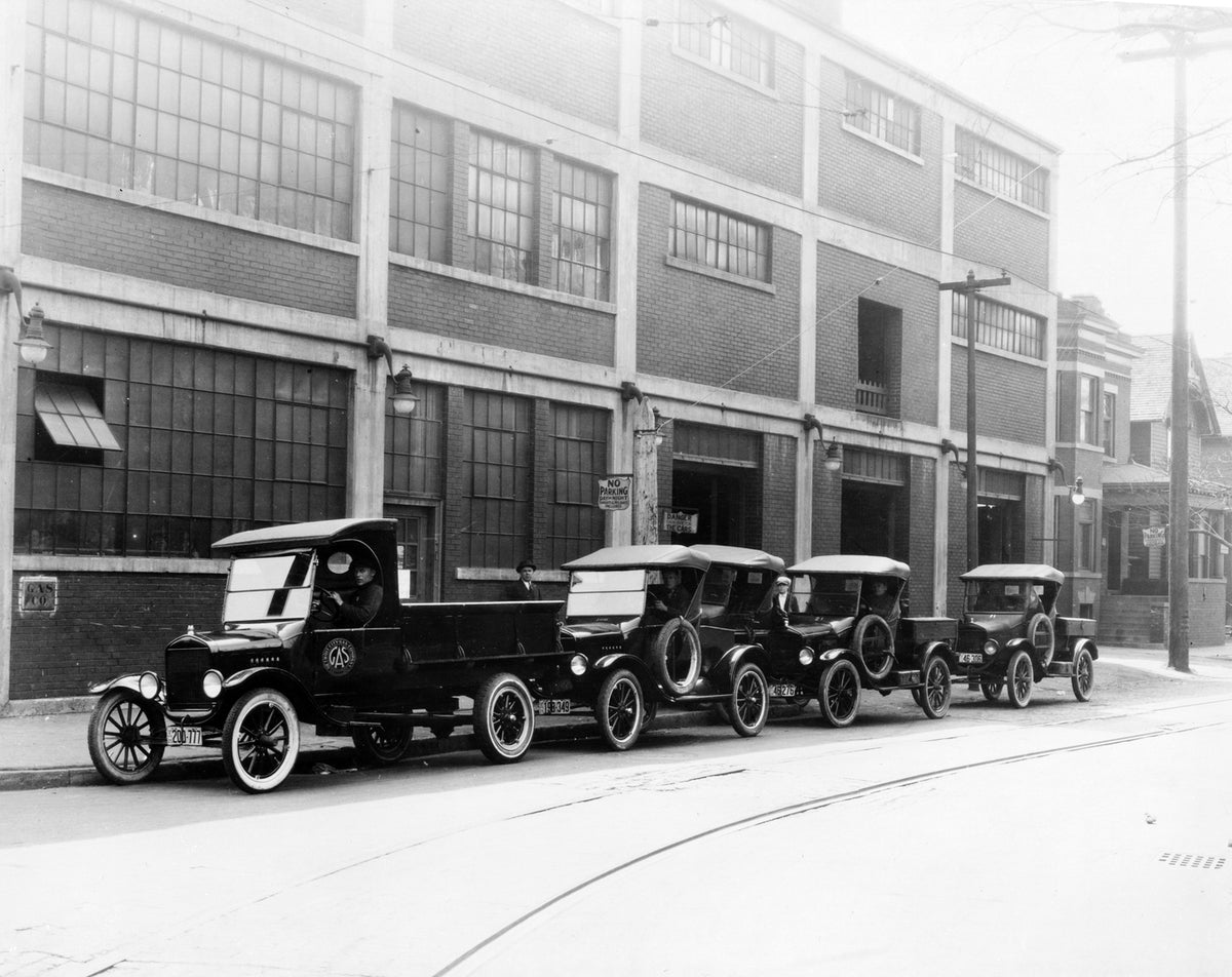 This archival image documents the 1925 Ford Model T and TT trucks Detroit City Gas Co and is preserved in the Ford Heritage Vault as part of Ford Motor Company's historic photographic archive. Free for personal, non-commercial use. Ford Heritage V...