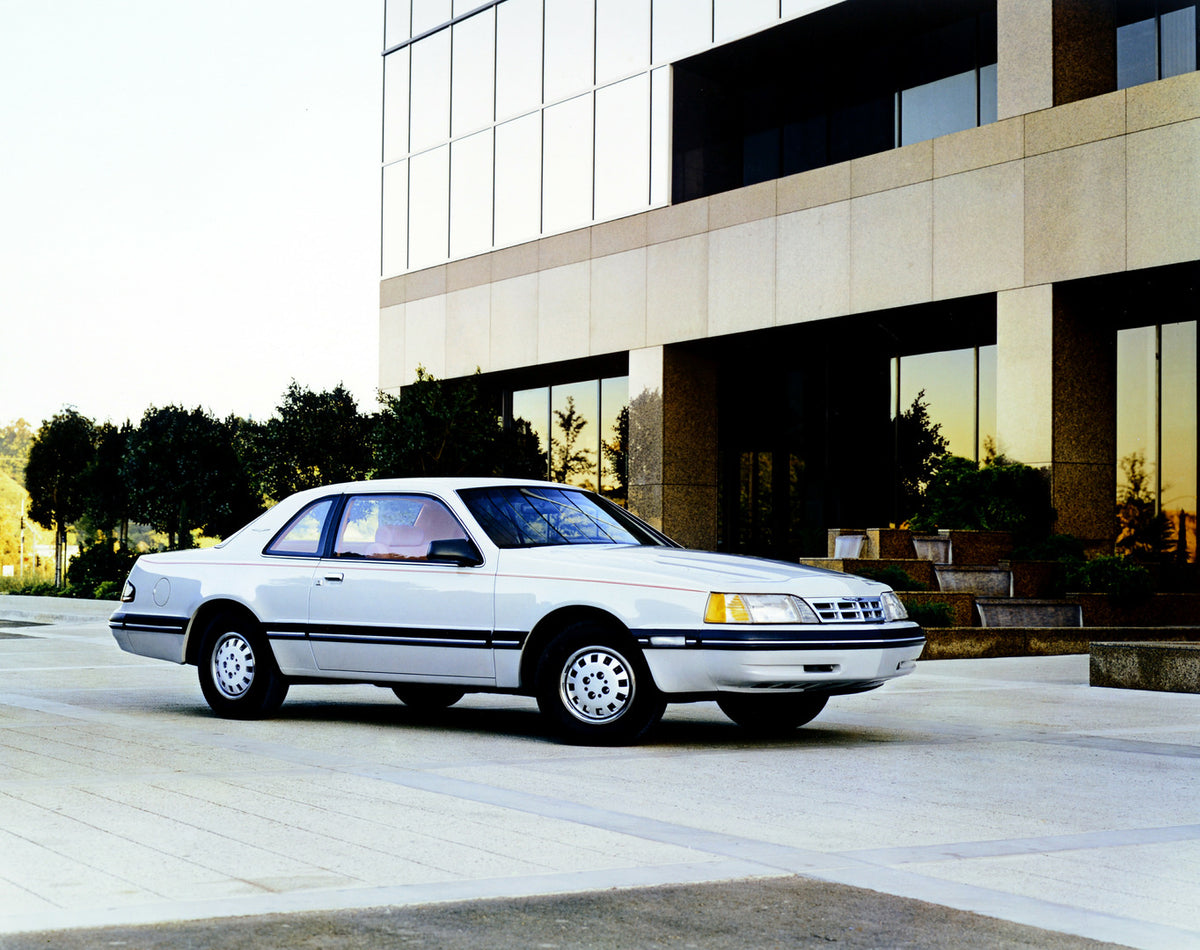 This archival image documents the 1987 Ford Thunderbird two-door and is preserved in the Ford Heritage Vault as part of Ford Motor Company's historic photographic archive. Free for personal, non-commercial use. Ford Heritage Vault reference AR-200...